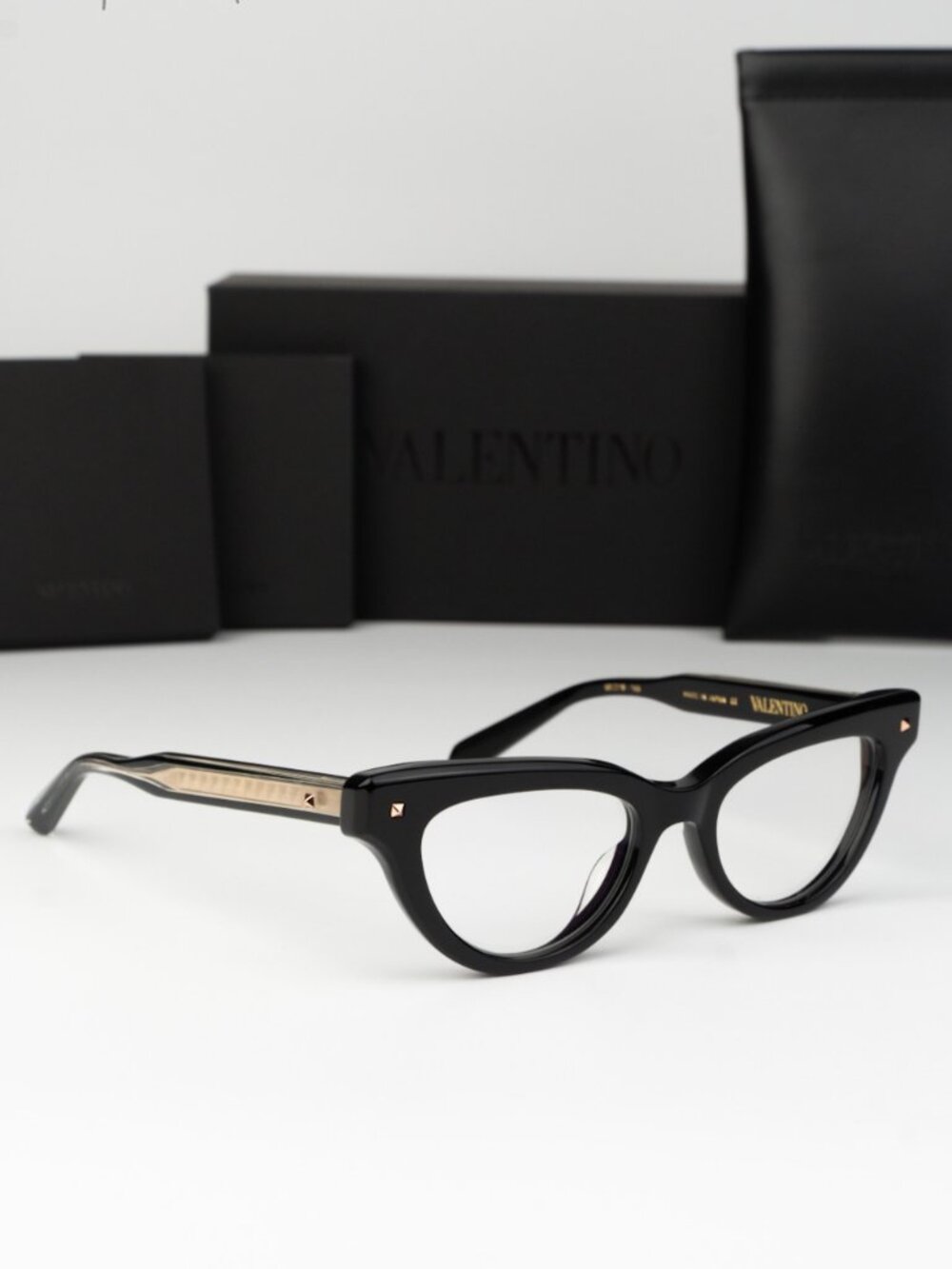 Valentino Women Eyeglasses Shiny Black Cat Eye V-ESSENTIAL II VLX-124 A NEW